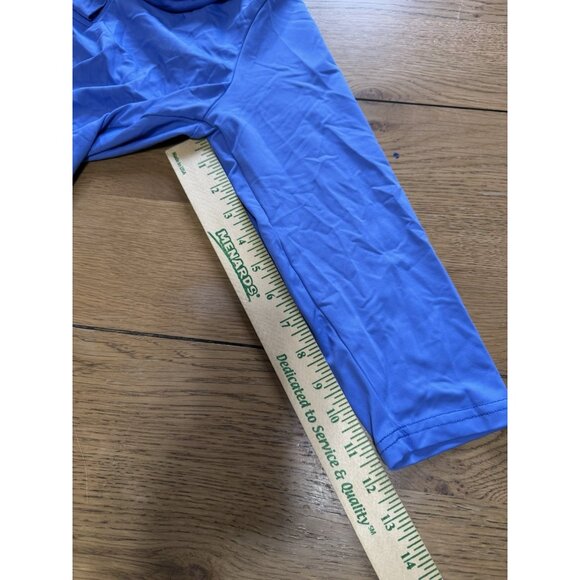 Lulu B Top Size Small Ruffle Neck 3/4 Sleeve Stretch Blue Modern Lightweight - Picture 6 of 11